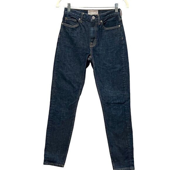 Everlane High Rise Straight Leg Jeans, Dark Wash, 25 - Picture 1 of 9
